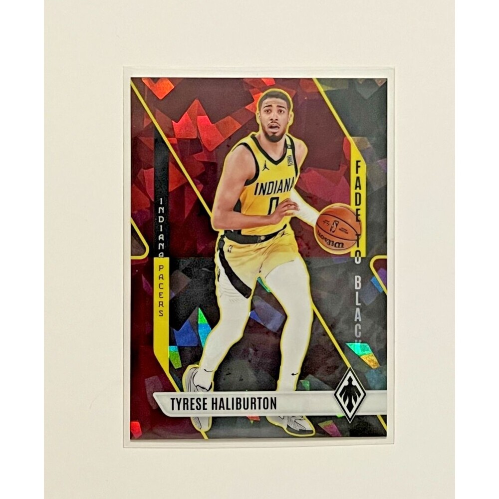 2023-24 Panini Phoenix Fade to Black Maroon Ice 76/275 Tyrese Haliburton #12